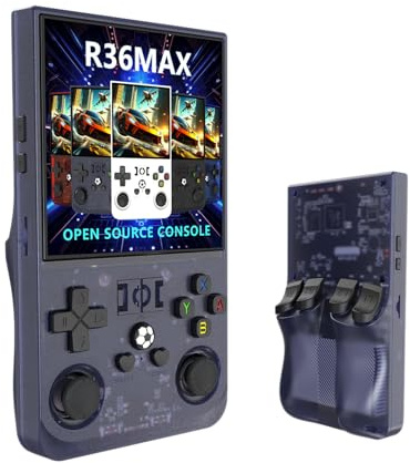 Aidodmom R36MAX Console de Jeu Portable,Cartes TF 22 000+ Jeux rétro Consoles de Jeu avec écran IPS de 4.0, Système Linux Open Source,