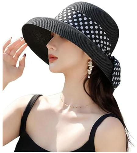 2026 Chapeau De Soleil Élégant en Paille for Femmes Et Filles Style Bob De Plage À Large Bord Idéal for L'été Vacances Voyages Mariages Et Le Jardinage.