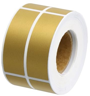 500 Stück Rubbelaufkleber, Rubbelkarten zum Selber Beschriften, Rubbellose Selber Machen, Rubbellose für Partyspiele und Geschenke, Rubbelsticker 48x15mm in Gold, für Bastelarbeiten und Postkarten