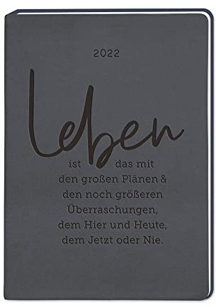 Terminplaner Lederlook A6 Schwarz 2022: Terminplaner Lederlook A6