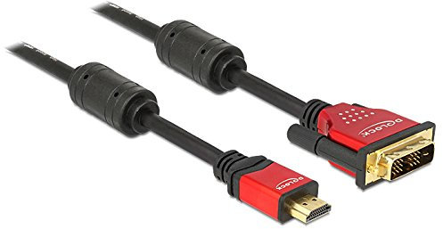 DeLOCK HDMI - DVI Cable 5.0m 5 m DVI-D Negro - Adaptadores de cable de vídeo (5 m, HDMI, DVI-D, Negro, Macho/Macho)
