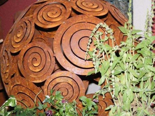 Rostikal | Edelrost Deko Kugel Filigran | Gartendekoration, Ø 40 cm