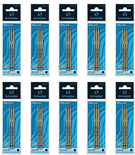 Schneider 77220 Office 575 M Metallmine für Kugelschreiber, mittel, schwarz (10 x 3er Pack)