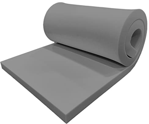 DURAFOAM High Density Grey Firm Foam For Use In Upholstery, Cushions, Sofa, Beds, Seats, Campervans, Indoor/Outdoor Padding, DIY - DF160G - 80 x 20 x 2 inch (200 x 50 x 5cm)