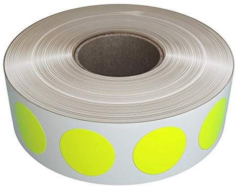 Etiketten Neon Gelb 19 mm Klebepunkte – 1,9 cm Sticker 1050 Stück von Royal Green | 1.050 neongelbe runde Punktaufkleber zum Beschriften, Organisieren, Sortieren und Farbkodieren.