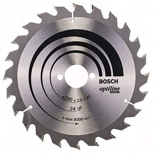 BOSCH Kreissägeblatt Optiline Wood 190x30mm Z24 für Hart-/Weichholz, Spanplatte