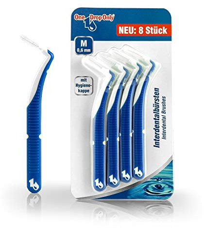 One Drop Only - 8er Blister Interdentalbürsten 0,6mm (Größe M) /Interdental Brush zur Zwischenzahnreinigung/beste Mundhygiene durch Dentalbürsten