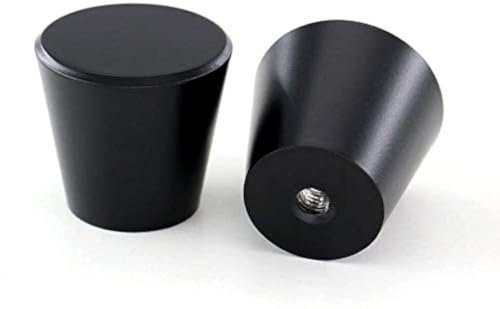 LONTAN 10 Pack Black Cylinder-Shaped Cabinet Knobs for Dresser Drawers - Aluminum Alloy Cupboard Handles for Kitchen