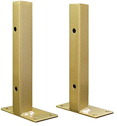 KaKaDz Goldene Regalhalterungen aus Schmiedeeisen, 2 x 2 cm, quadratisches Rohr, wandmontiertes Metall, dreieckige Halterung für Regale, Rahmen, Montageplatte 8 x 4 cm, 35 cm