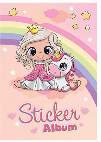HERMA 15423 Stickeralbum leer zum Sammeln A5 Prinzessin, beschichtetes Stickerbuch aus Silikonpapier zum Ablösen und Wiederverwenden der Sticker, blanko Sammelalbum für Mädchen Jungen Kinder
