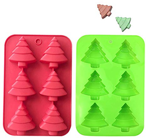 SUNSK Weihnachten Silikonform Backform Weihnachtsbaum Kuchenform Silikon Kuchenbackform Mousse Fondant Schokolade Soap Motivbackformen 3D Weihnachten Form 2 Stück