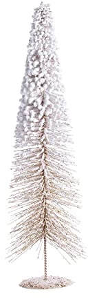 Bizzotto Weihnachtsbaum mit Schneekegel, Champagner, Mini-Baum mit Kunstschnee, 60 cm hoch