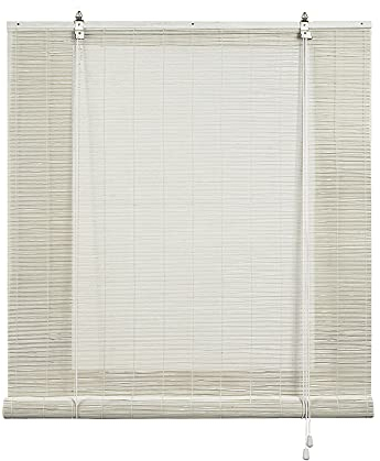Estores enrollables de Bambú Natural para Interior Estor de cañas de bambú para Puertas y Ventanas STORESDECO Color Blanco 150x175 cm