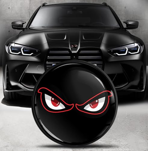 Biomar Labs Motorhaube Kofferraum Plakette Abzeichen 82mm Kompatibel mit BMW Emblem 51148132375 Schwarz Augen EO 11