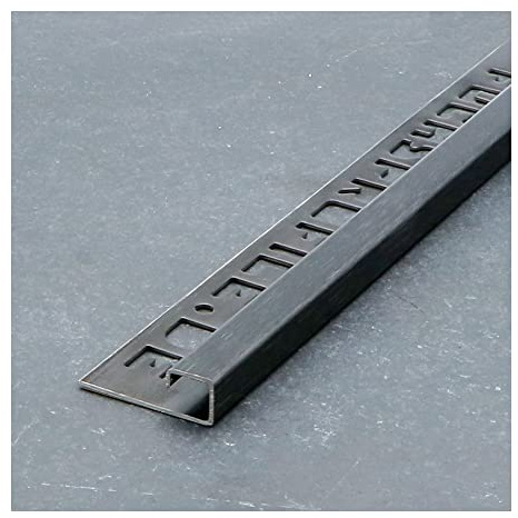 Fuchs Design Premium Fliesenschiene 8 mm Quadratprofil V2A Edelstahl gebürstet Anthrazit 2,5 m