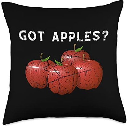 Fruit Themed Apple Picker Loves Apples Funny Got Apples Throw Pillow