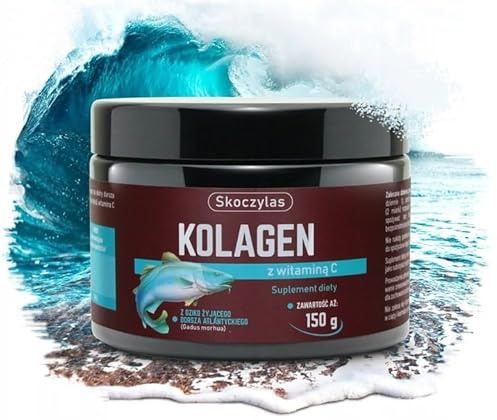 Skoczylas - Kollagen von wild gefangenem Kabeljau aus dem Atlantik mit Vitamin C - Ohne Zusatzstoffe - Nahrungsergänzungsmittel - 150g Pulver