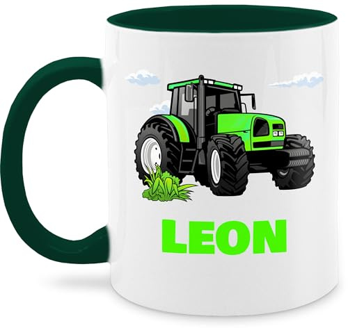Tasse Tassen 325ml - Geschenk Traktor mit Name personalisiert I Trecker Fan I Zugmaschine I Bulldog I Schlepper - 325 ml - Dunkelgrün - kinder geschenkideen für landwirte traktoren tractor