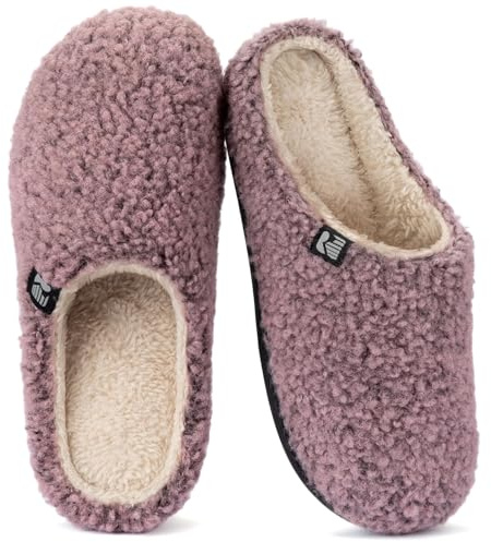 RockDove Women's Sherpa Fleece Clog Slipper, Size 9/10 UK Women, Pink