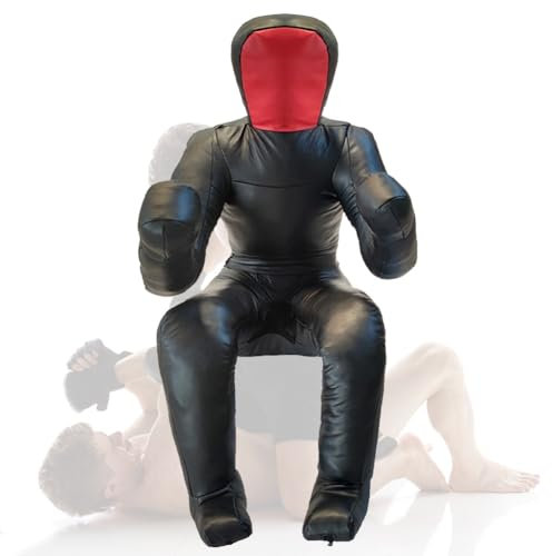DYK&NX MMA Mannequin d’entraînement, Judo Grappling Dummy, 170 cm Sitting Position Dummy, Wrestling Martial Arts Boxing Karaté Training Dummy, Non Rempli (Color : A Red)
