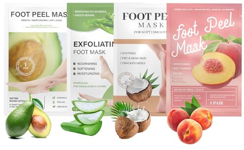 Holzsammlung Maschera Piedi 4 Paia, Calzini Esfolianti per Piedi, Rimuovi Cornea e Pelle Morta, Idrata e Trattieni l'Umidità, per Donne e Uomini