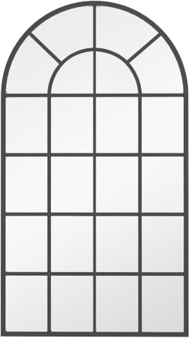 HOMCOM Wandspiegel 110 x 65cm mit Rahmen aus Metall Schwarz | Dekorativer Hängespiegel, Badezimmerspiegel, für Schlafzimmer, Badezimmer, Wohnzimmer, Flur