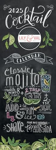 2025 Lily & Val Cocktails, schmaler Wandkalender