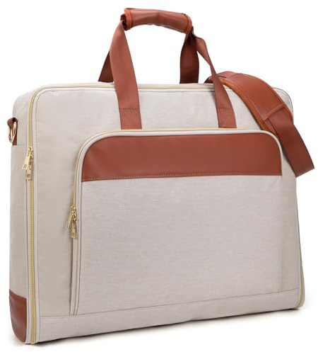 Kleidersack für Reisen, Damen, zum Aufhängen, Gepäck, Anzug, Reisetasche, Handgepäck, Kleidertasche, Größe L, Beige, Stilvoll