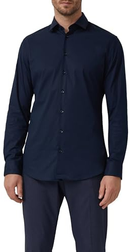 s.Oliver Corte Entallado: Camisa de Negocios de algodón elástico, 5978_Azul Marino, 46