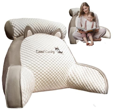 Generisch Ice Silk Cute Reading Pillow, rückenkissen mit armlehnen, lesekissen für Bett und Sofa, bettsessel Rückenlehnenkissen mit Armlehnen und Rückenstütze, Kissengeschenke für Ehemann und Freund