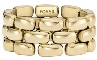 Fossil Damen-Edelstahlband Ringe, 8, Gelbgold