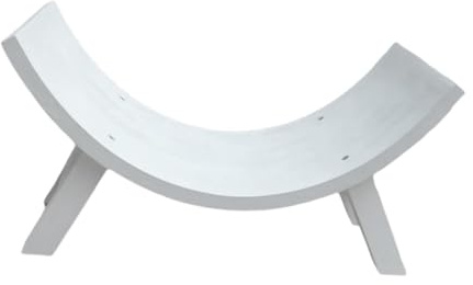 harayaa Newborn Photography Props Kids Photo Posing Chair Half Round Design Baby Photo Wood Stool, White