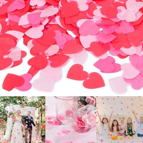 10000 Stück Konfetti Hochzeit - 100g Konfetti Herzen 2,5cm Konfetti Pastell, Konfetti Bunt Papier Herzkonfetti Tisch Dek für Valentinstag Tischdeko Geburtstag Party