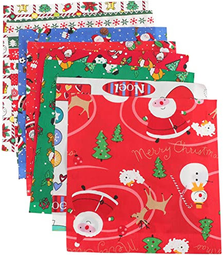 JEWEDECO 8stücke Weihnachtsstoff Baumwolle Für Patchwork Quilting Und Basteln Weihnachts-quiltstoff in Quadrateform Für DIY Handwerk Und Dekoration
