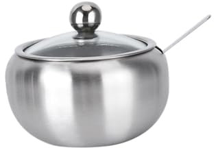 OKUMEYR Robusto Barattolo Per Condimenti in Acciaio Inossidabile 304 Di Grandi Dimensioni Con Coperchio E Cucchiaio in Metallo Per Una Facile Distribuzione in Cucina