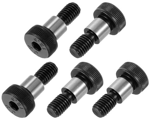 sourcing map 6Pcs Alloy Steel Shoulder Bolt 10mm Shoulder Dia 10mm Shoulder Length M8 Thread Hex Socket Shoulder Bolts for Textile Hydraulic Injection Molding Machinery Industries