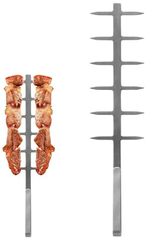Kebabspieße Für Den Grill, Bbq Edelstahl Grillspieße, 12-Gabel Kamm Wiederverwendbare Schaschlikspieße Für Barbecue, Kabob, Cocktail, gem-üse