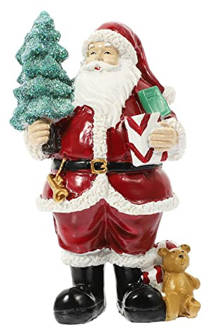 ABOOFAN Christmas Santa Claus Resin Statue Set of Snowman Decorations Xmas Party Supplies