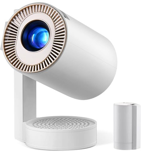 [Built-in Apps & Android 13.0] Mini Projector 1080P 4K Support, WiFi6 & BT5.0 Portable Projector, Auto Keystone, 360° Rotatable Movie Projector Compatible for iOS/Android/TV Stick/HDMI/USB, Glod