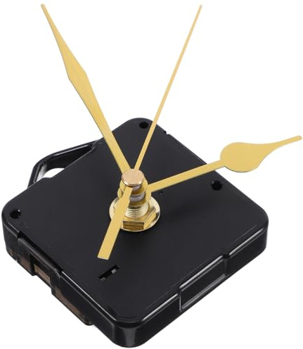 NUOBESTY Quarz Wanduhrwerk Set Mit Goldfarbenen Zeigern Lautloses Uhrwerk Für DIY Wanduhr Und Tischuhr 1 Uhrkern Und 3 Zeiger Ohne Batterie