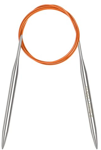 Coopay 8 mm cirkulära sticknålar 120 cm långa, metallcirkulära nålar | Cirkulär nål i rostfritt stål med fast kabel, cirkelstickstift, långa runda sticknålar för filt stort projekt