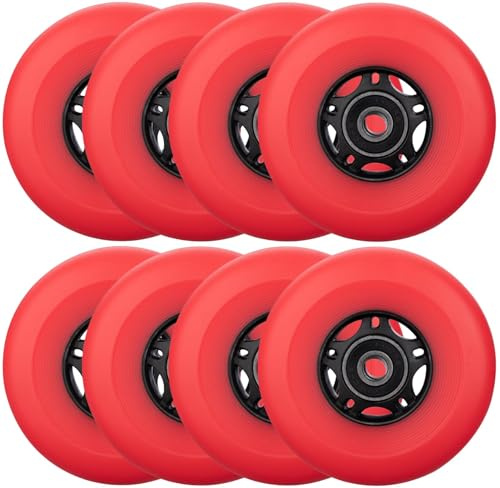 Inline-Skate-Rollen, 85 A, für den Außenbereich, Asphaltformel, Hockey-Rollerblätter, Ersatzrad mit Kugellagern, ABEC-9, 8 Stück (80 m)