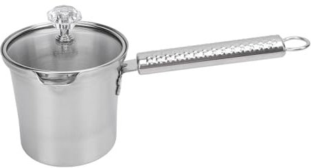 Milk Frothing Pitcher, Versatile Milk Frothing Pitcher, Stainless Steel Coffee and Tea Steaming Cup with Long Handle and Lid for Home Baristas, Cafés, and Restaurants (300ML) (300ML)