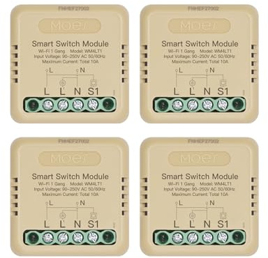 MOES Interruptor Inteligente Wifi, 1 Vía | MINI Smart Switch, Módulo Interruptor, Control Tuya/Smart life APP, Compatible Alexa, Google Home