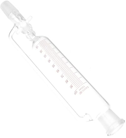Ciieeo Embudo Cilíndrico de Separación de Laboratorio Diseño Cónico y Tapón Ptfe, Resistente Corrosión, Fácil de Usar para Estudiantes en Química