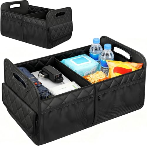 NBBENG Car Boot Organiser, Foldable Car Trunk Organizer with Multiple Compartments & Mesh Pockets, 860D Oxford, Very suitable for road travel/camping/daily commuting/home storage
