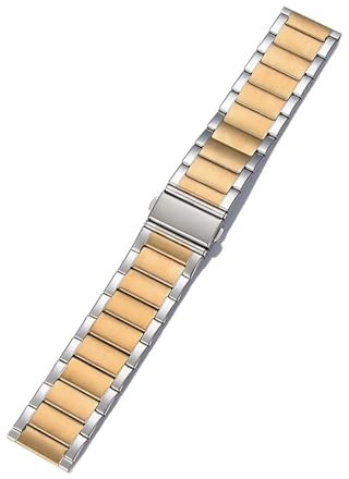 Metallarmband kompatibelt med herrklocka Business i rostfritt stål(Silver and Gold)