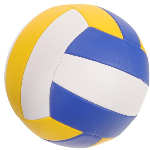 Healeved Ballon de Volley-Ball Souple Taille 5 16 CM Épaisseur Blanc Bleu Jaune Ballon D’Entraînement Intérieur et Compétition Équipement Polyvalent pour Volley-Ball en Salle et Plage