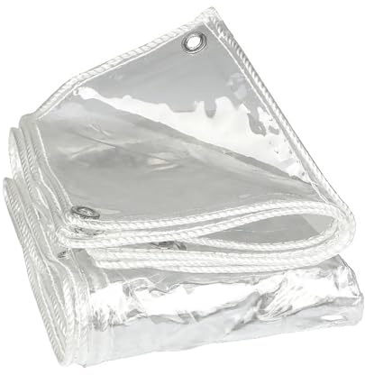 Telone trasparente su misura con occhielli rinforzati - Telo impermeabile in PVC resistente per coperture antipioggia esterne, pergolati, balconi, serre, magazzini A,2 * 7M