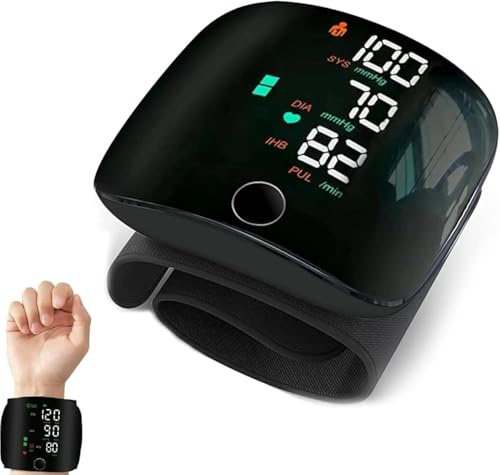 Automatic Wrist Blood Pressure Monitor Accurate Blood-Pressure Monitors Rechargeable Blood Pressure LED Display Blood Pressure Machine for Adult Elder at Home with Memory Function